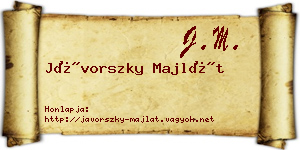 Jávorszky Majlát névjegykártya